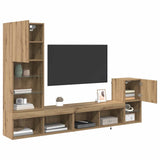 TV Wall Units with LED Strip Lights Artisan Oak Engineered Wood 3402948