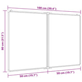 Magnetic Whiteboard Foldable 100x80x1.7 cm Aluminium 4005353