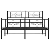 Metal Bed Frame without Mattress with Footboard Black 135x190cm 355284