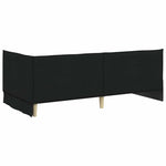 Corner Bed Frame with Headboard Black 90 x 200 cm Fabric 42016465