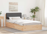 Bed Frame with Upholstered Headboard Dark Grey 90 x 190 cm 877665