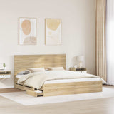 Bed Frame with Drawer Sonoma Oak 180 x 200 cm Engineer Wood 3411091
