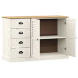 Sideboard with Drawers VIGO 113x40x75 cm White Solid Wood Pine 353188