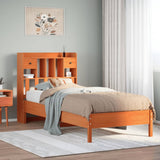 Bookcase Bed without Mattress Wax Brown 100x200 cm Solid Wood Pine 3322917