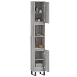 Bathroom Cabinet Grey Sonoma 30x30x190 cm Engineered Wood 831546