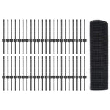 Fence with Post Grey 0.4 x 100 m Steel and PVC 3336647