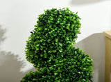 Set of 2 Artificial Plants, Topiary Spiral Boxwood Trees with Pot, for Home Indoor Outdoor Decor, T3398P344376