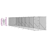 Outdoor Dog Kennel Silver 2x14x2 m Galvanised Steel 3190454