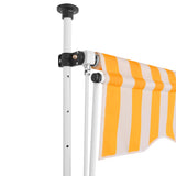 43231 Manual Retractable Awning 150 cm Orange and White Stripes