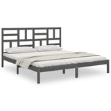 Bed Frame without Mattress Grey Solid Wood 200x200 cm 3105972