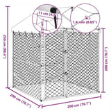 Outdoor Dog Kennel with Roof Silver 2x2x2.5 m Galvanised Steel 153675