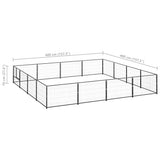 Dog Kennel Black 16 m Steel 3082143