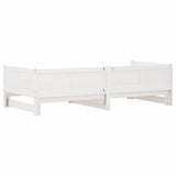 Pull-out Day Bed White 203.5 x 184 x 56.5 cm Solid Pine Wood 834679