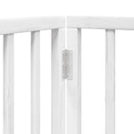 Dog Gate with Door Foldable 8 Panels White 640 cm Poplar Wood 3155566