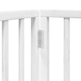 Dog Gate with Door Foldable 8 Panels White 640 cm Poplar Wood 3155566