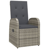 11 Piece Garden Dining Set with Cushions Grey Poly Rattan 3277625
