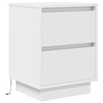 ZNTS Bedside Cabinet with LED Lights White 38x34x50 cm 861283