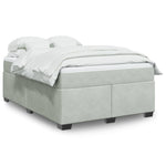 Box Spring Bed with Mattress Light Grey 140x200 cm Velvet 3285287