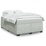 Box Spring Bed with Mattress Light Grey 140x200 cm Velvet 3285287