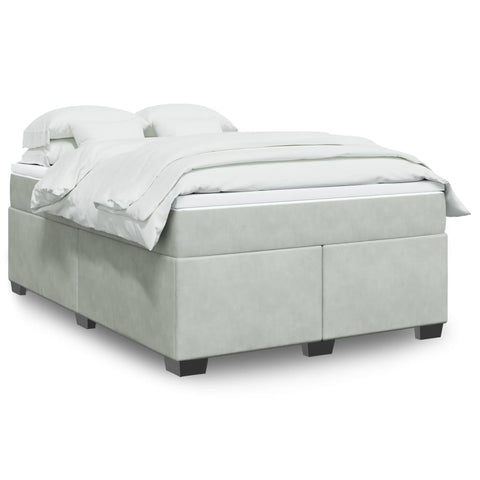 Box Spring Bed with Mattress Light Grey 140x200 cm Velvet 3285287