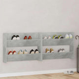Wall Shoe Cabinets 2 pcs Concrete Grey 80x18x60 cm Engineered Wood 806750