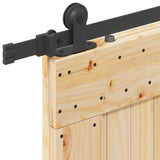 Sliding Door NARVIK Natural and Black 70 x 210 cm 3445317