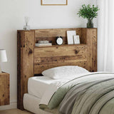 Storage Headboard with LED Old Wood Engineered Wood 3418656
