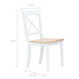 Dining Chairs 6 pcs White and Light Wood Solid Rubber Wood 277544