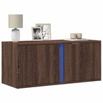 ZNTS TV Wall Cabinet with LED Lights Brown Oak 80x31x35 cm 852263