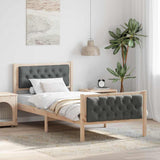 Bed Frame with Headboard Dark Grey 90 x 200 cm Solid Pine Wood 878425