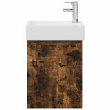 Bathroom Vanity Unit with Tap Smoked Oak 45.5 x 22.5 x 84 cm 889476