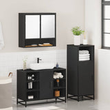 ZNTS 3 Piece Bathroom Furniture Set Black Engineered Wood 3301000