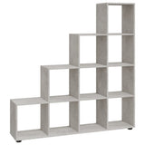 Staircase Bookcase Concrete Grey 142 cm Engineered Wood 342598
