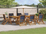 9 Piece Garden Dining Set Solid Wood Acacia and Textilene 3279307