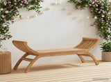 Garden Bench 2 -Seater 126 cm Solid Teak Wood Natural 42033196