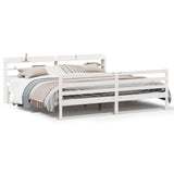 Bed Frame with Headboard without Mattress White 200x200 cm 3306654