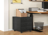 3 Drawer File Cabinet, Mobile Filing Cabinet on Wheels for Home Office, Study, Black T3398P343025