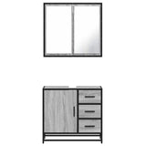 ZNTS 2 Piece Bathroom Furniture Set Grey Sonoma Engineered Wood 3300898