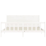Bed Frame without Mattress White 200x200 cm Solid Wood Pine 3192772
