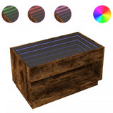 Coffee Table with Infinity LED Smoked Oak 90x50x50 cm 847669
