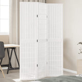 Room Divider 3 Panels White Solid Wood Paulownia 358782