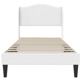 Bed Frame with Headboard White 90 x 190 cm Faux Leather 42027869