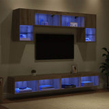 TV Wall Units with LED 6 pcs Artisan Oak Engineered Wood 3402963
