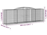 Arched Gabion Baskets 17 pcs 300x50x120/140 cm Galvanised Iron 3146732