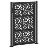 Garden Gate Black 100x150 cm Steel Leaf Design 4100961