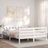 Bed Frame without Mattress White 140x190 cm Solid Wood 3195267