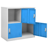 Locker Cabinets 5 pcs Light Grey and Blue 90x45x92,5 cm Steel 3095228