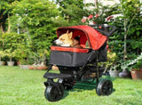 Oxford Cloth Folding 3-Wheel Pet Stroller Dog Trolley Red/Black T3398P349568