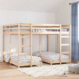 Triple Bunk Bed Frame Brown 160 x 200 cm Solid Pine Wood 3414561