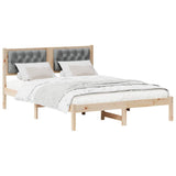 Bed Frame Light Grey 150 x 200 cm Solid Pine Wood 878179